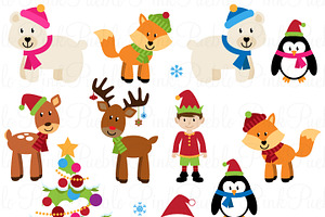 Christmas Animals Clipart & Vectors