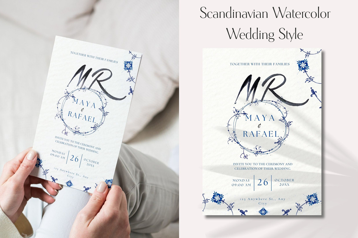Blue Scandinavian Template Bundle, a Stationery Template by Alisa Mikibith Art (Photo 12 of 19)