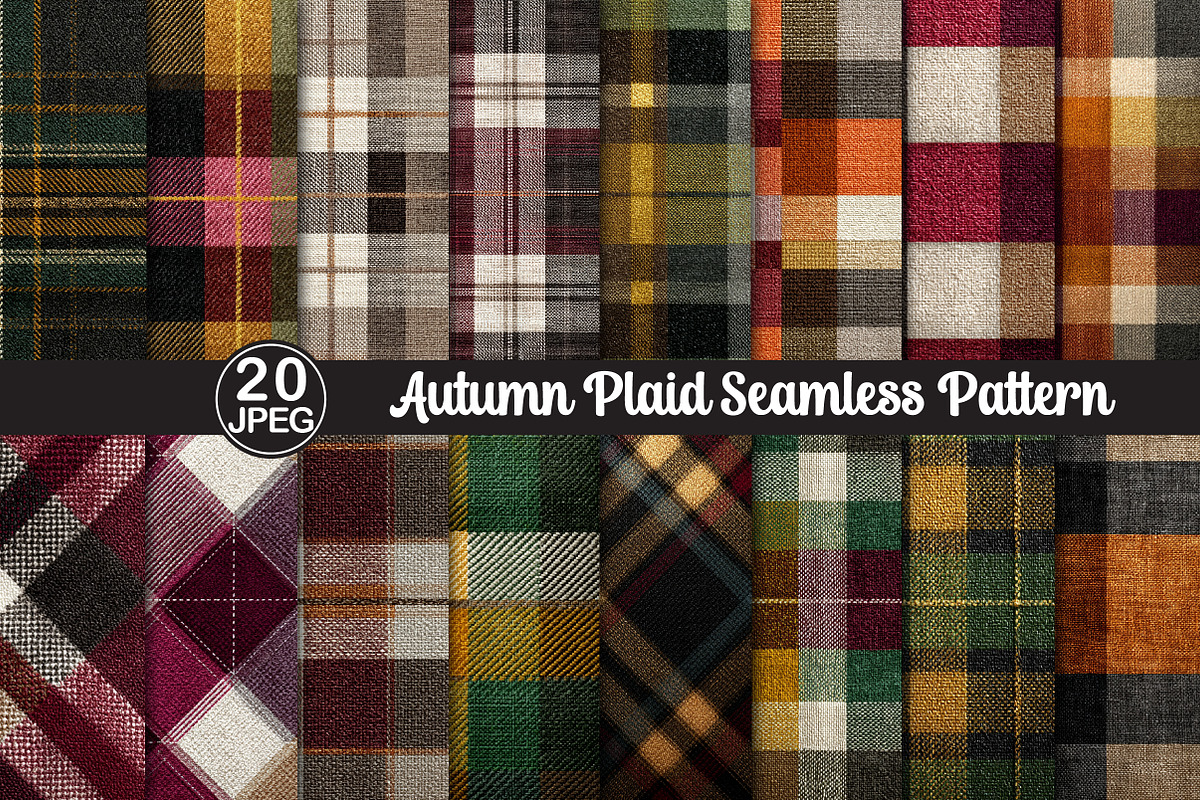 Autumn Plaid Seamless Pattern, a Pattern Graphic by Black Bird Studio (Photo 1 of 6)