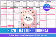 2026 That Girl Journal Bundle Canva, a Stationery Template by Mustafiz (Thumbnail 1 of 12)