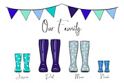 Family Welly Boots Collection, an Object Illustration by JT Digital Studio (Thumbnail 2 of 11)