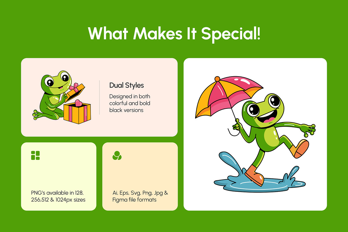 100 Frog Flat Vector Icons, an Emoji Icon by Creative Stall (Photo 2 of 11)