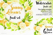 Watercolor Lemons Set illustrations., a Food Illustration by KarinkaBU (Thumbnail 1 of 7)