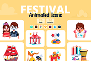 Animated Flat Festival Icons, a Duotone Icon by Prosymbols (Thumbnail 1 of 14)