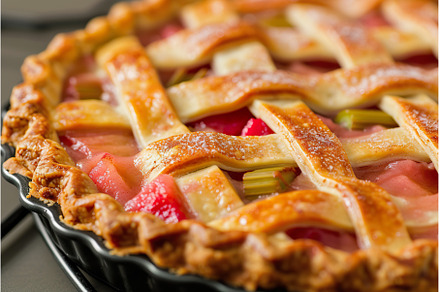 Homemade Rhubarb Pie with Lattice, a Food & Drink Photo by Lermont51