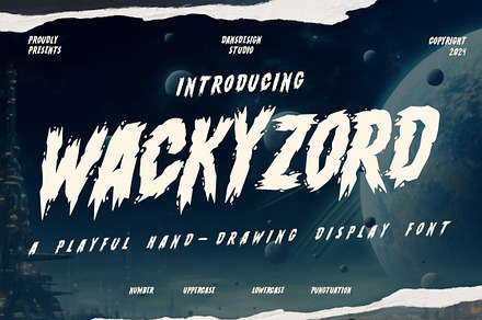 Wackyzord Marker Brush Y2k Graffiti, a Blackletter Font by dansdesign