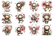 Whimsical Spring Bee Clipart, an Illustration by OK Design (Thumbnail 3 of 6)