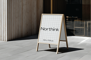 Modern Wooden Frame Sign Mockup, a Mockup by Northink