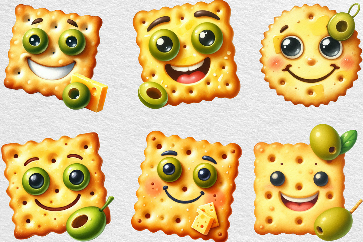 Funny Cracker Watercolor Clipart, an Illustration by Black Bird Studio (Photo 4 of 6)