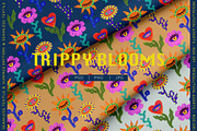 Trippy Blooms – Psychedelic Pattern, a Pattern Graphic by Alona Savchuk (Thumbnail 1 of 7)