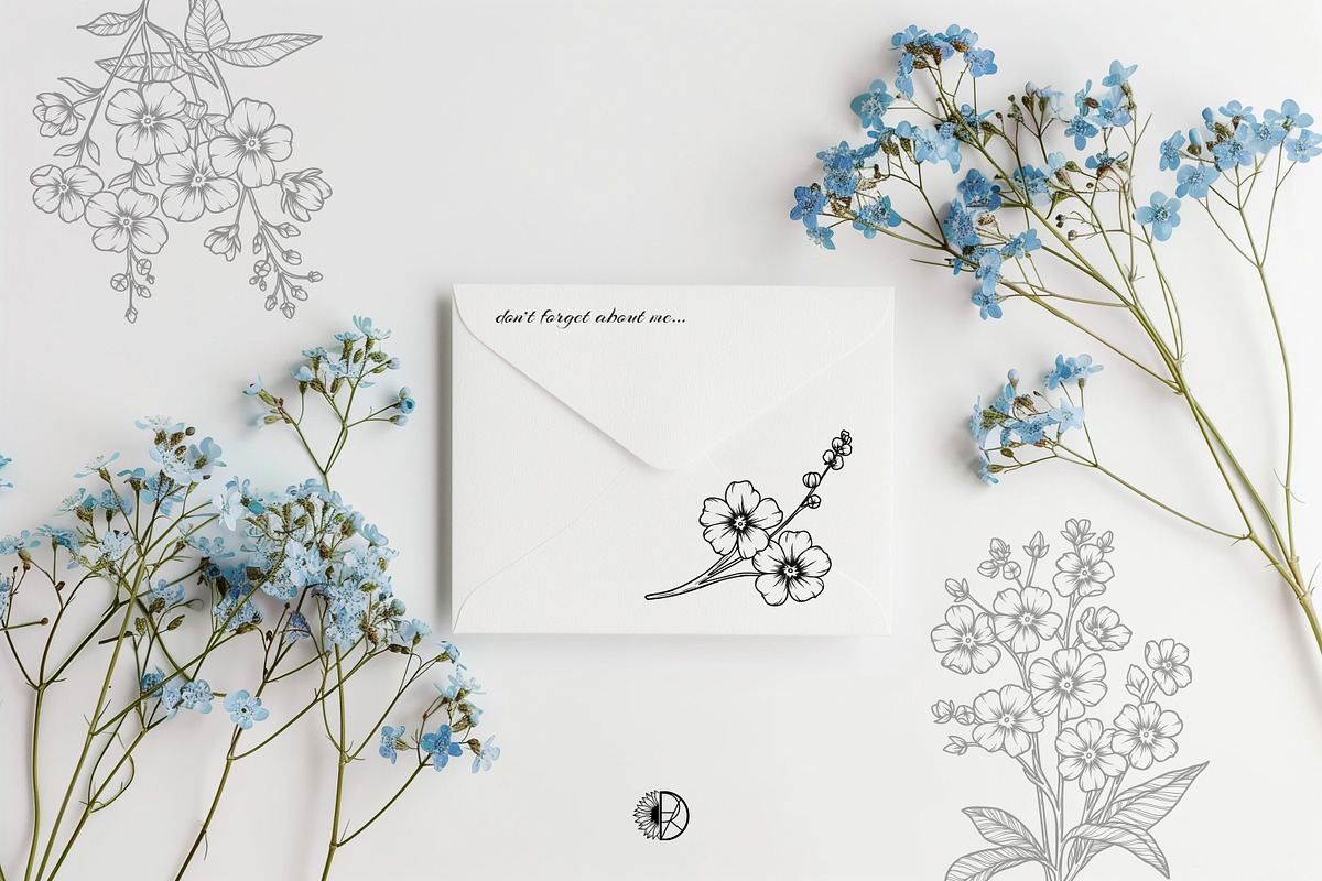 Forget-me-not SVG clipart, an Object Graphic by Dervik Art Store (Photo 3 of 8)