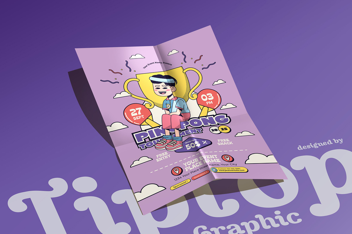 Ping Pong Tournament Flyer Template, a Flyer Template by Tiptop Graphic (Photo 5 of 5)