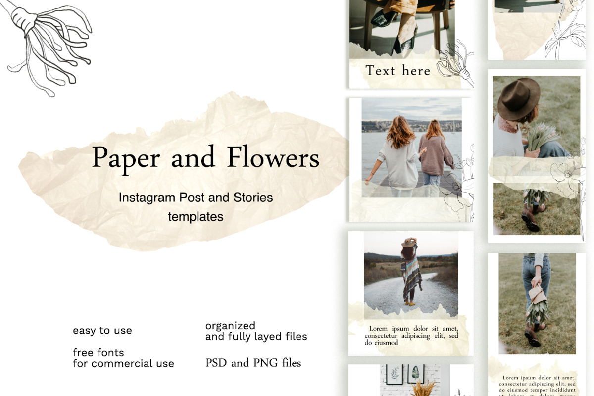 Instagram Post and Stories Template, a Social Media Template by OlgaSerbun (Photo 1 of 7)