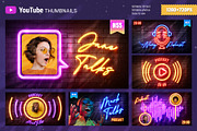 Neon Podcast YouTube Thumbnails, a Social Media Template by Andrew Skoch Design (Thumbnail 1 of 7)