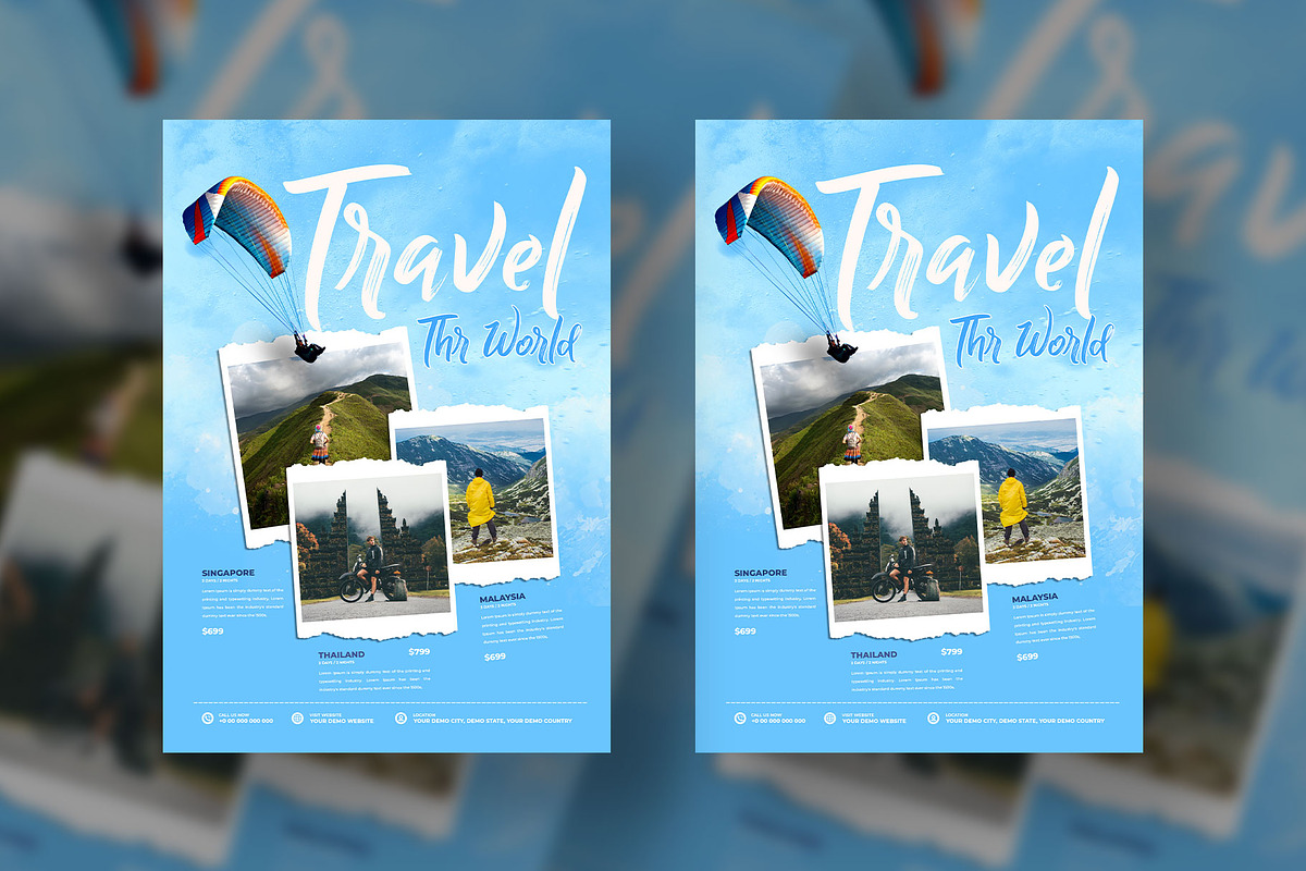 Travel Flyer Poster design template, a Flyer Template by Tanmoy Topu (Photo 5 of 6)