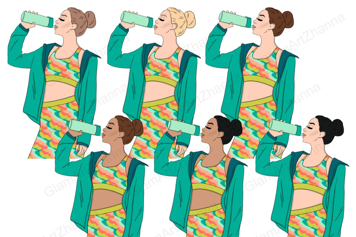 Fitness Girl Clipart Girls, a Sport Illustration by GlamArtZhanna (Photo 2 of 4)