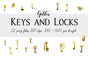 Keys And Padlocks 3 Of 3, Golden