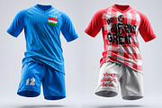 Flying Uniform Mockup Jersey Shorts, a Shirt Mockup by LESZ Design (Thumbnail 2 of 4)