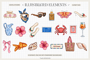 Italian Summer Aesthetic Clipart, an Illustration by TWG Designs (Thumbnail 2 of 2)