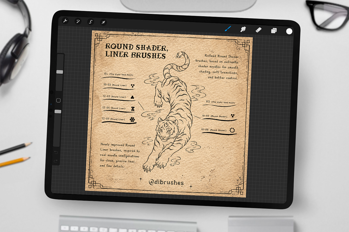 100 Tattoo Brushes for Procreate, a Brush Add-On by Disyukov (Photo 4 of 8)