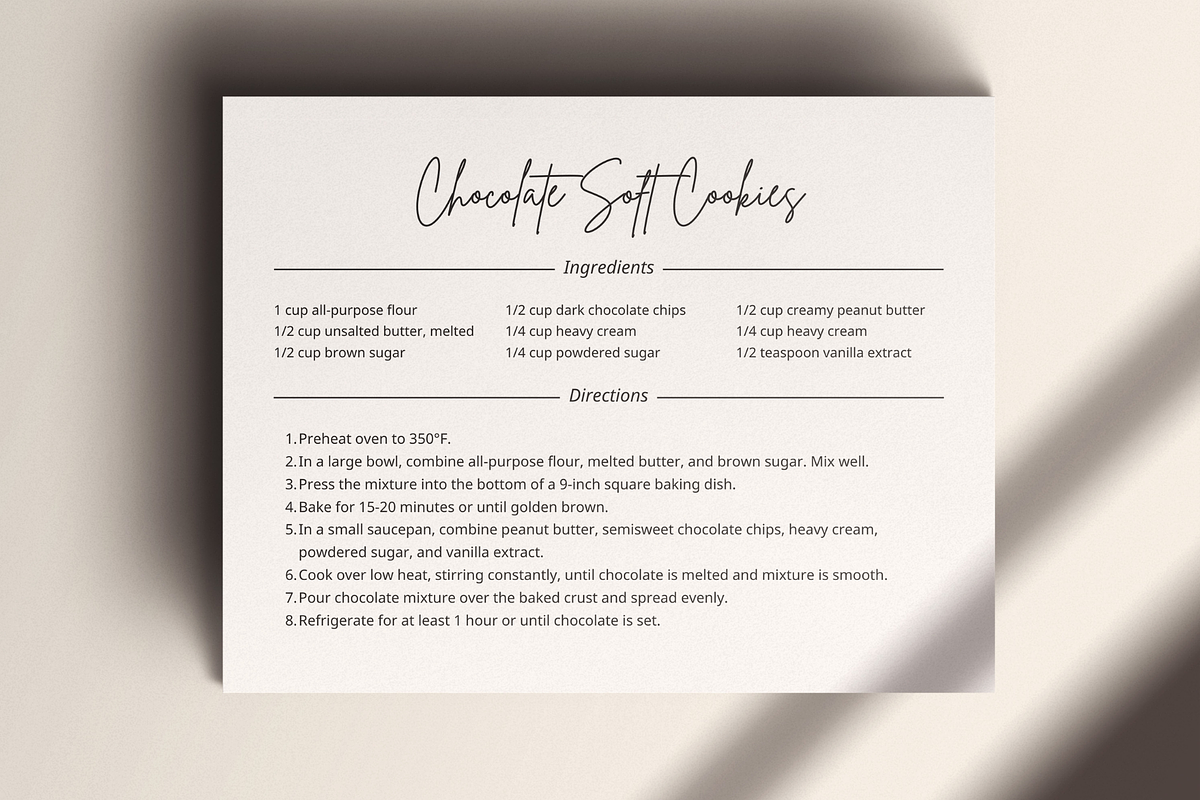 Minimalist Recipe Card Template, a Card Template by OrganizationOasisRo (Photo 3 of 10)
