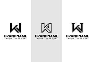 Letters KW or KWV Monogram Logo Set, a Branding & Logo Template by Pray Art Design Studio