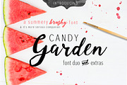 Candy Garden Font Duo + EXTRAS, a Script Font by Isabelle Salem (Thumbnail 1 of 7)