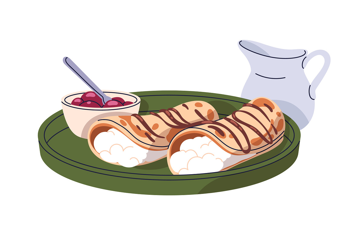 Yummy American pancake stacks set, a Food Illustration by Good Studio (Photo 5 of 11)