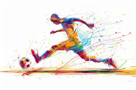 Abstract soccer football player kick, a Background Photo by Pixeness