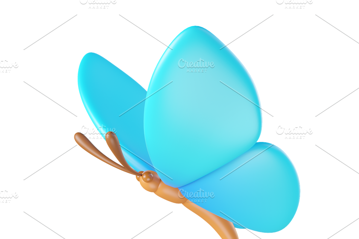 Cute 3D Butterflies icons, an Animal 3D Model by Hannet (Photo 3 of 9)