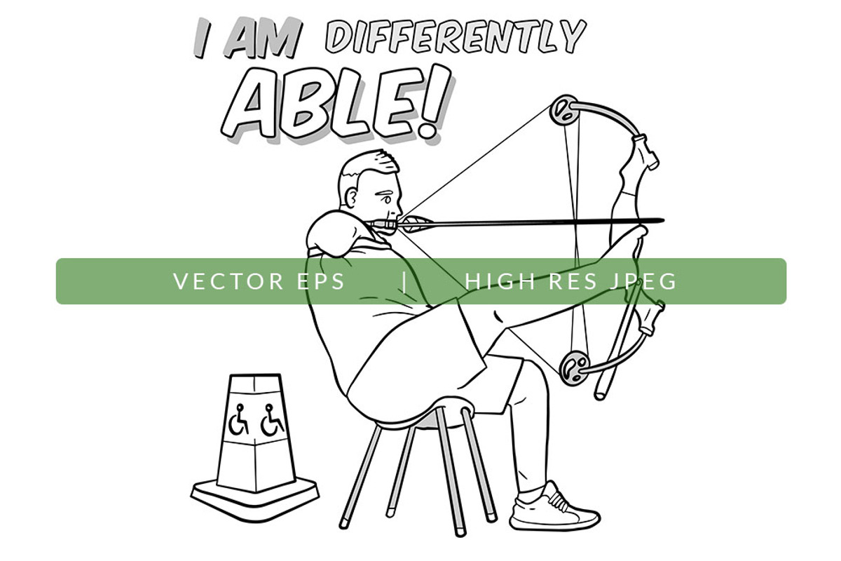 Archery Disability Sports Coloring, a Person Illustration by SCworkspace