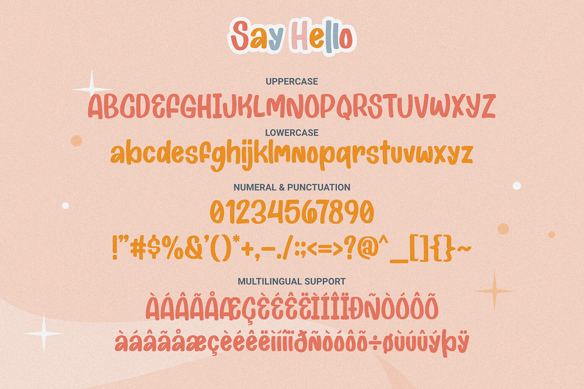 Say Hello - Cute Display Font, a Serif Font by Good Java Studio (Photo 4 of 12)