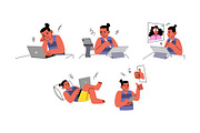 Character Remote Worker Man Vol 1, a Work Illustration by SLAB! Design (Thumbnail 3 of 3)