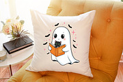 Cute Halloween Ghost Reading Book PN, an Illustration by Sublimation Artist (Thumbnail 8 of 9)