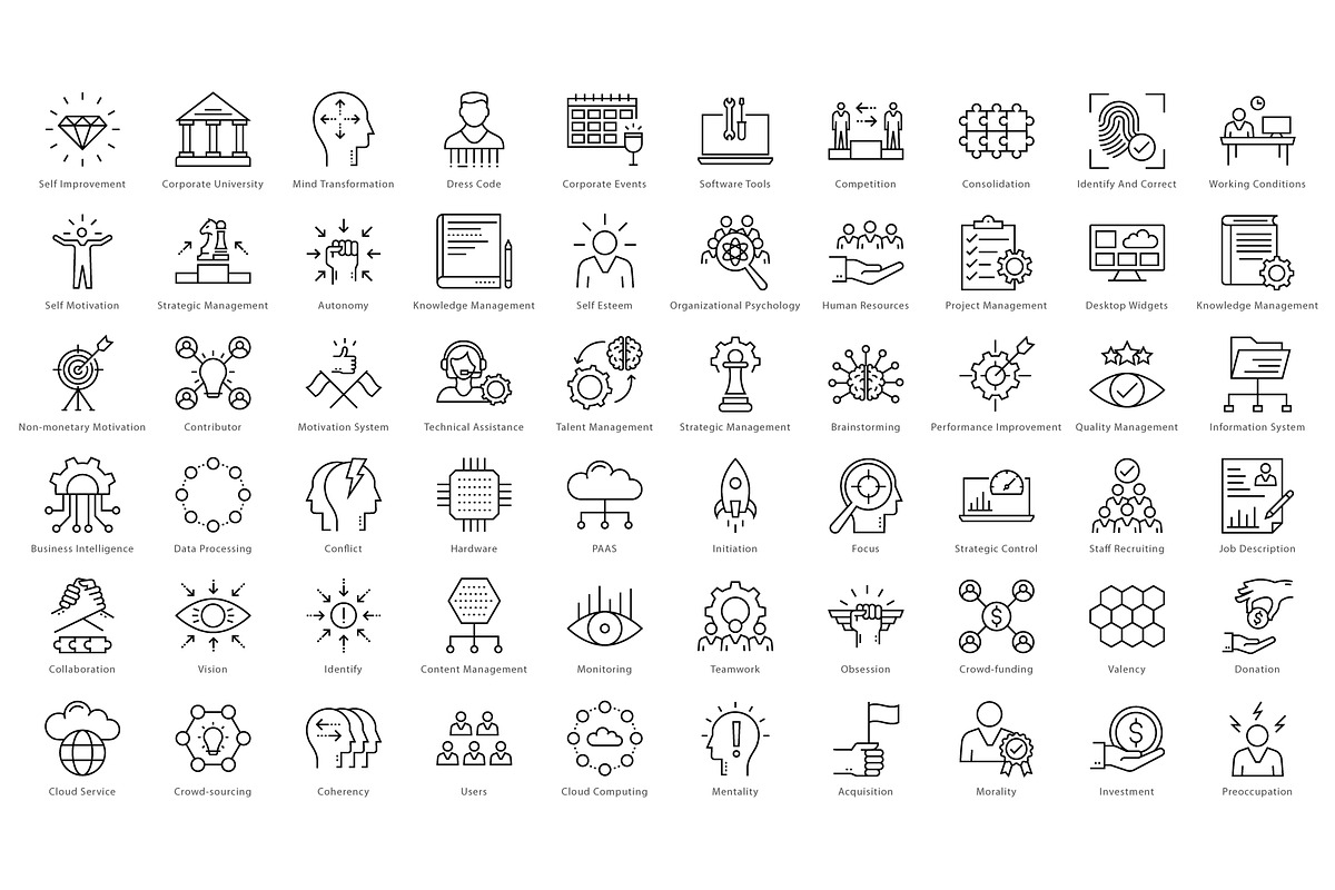1270 Business Line Icons, an Outline Icon by Creative Stall (Photo 10 of 22)