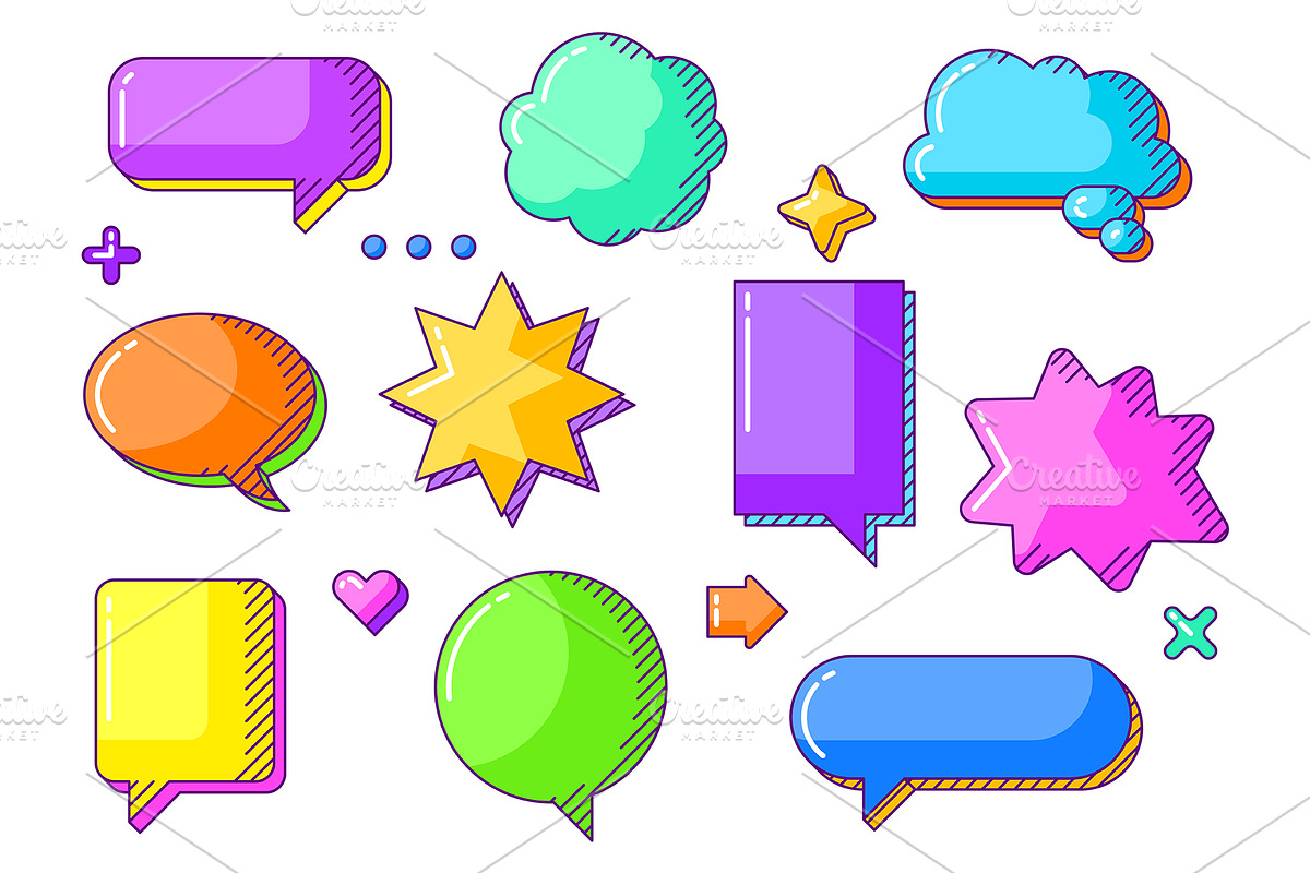 Set of speech bubbles., an Object Illustration by incomible