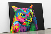 Owl colorful popart vector artwork, an Animal Illustration by weervector (Thumbnail 1 of 2)