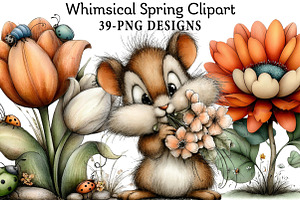 Whimsical Spring Clipart, an Illustration by Daily.Designs