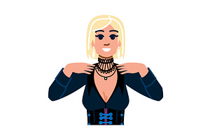 Smiling blonde woman showing her, an Object Illustration by pikepicture