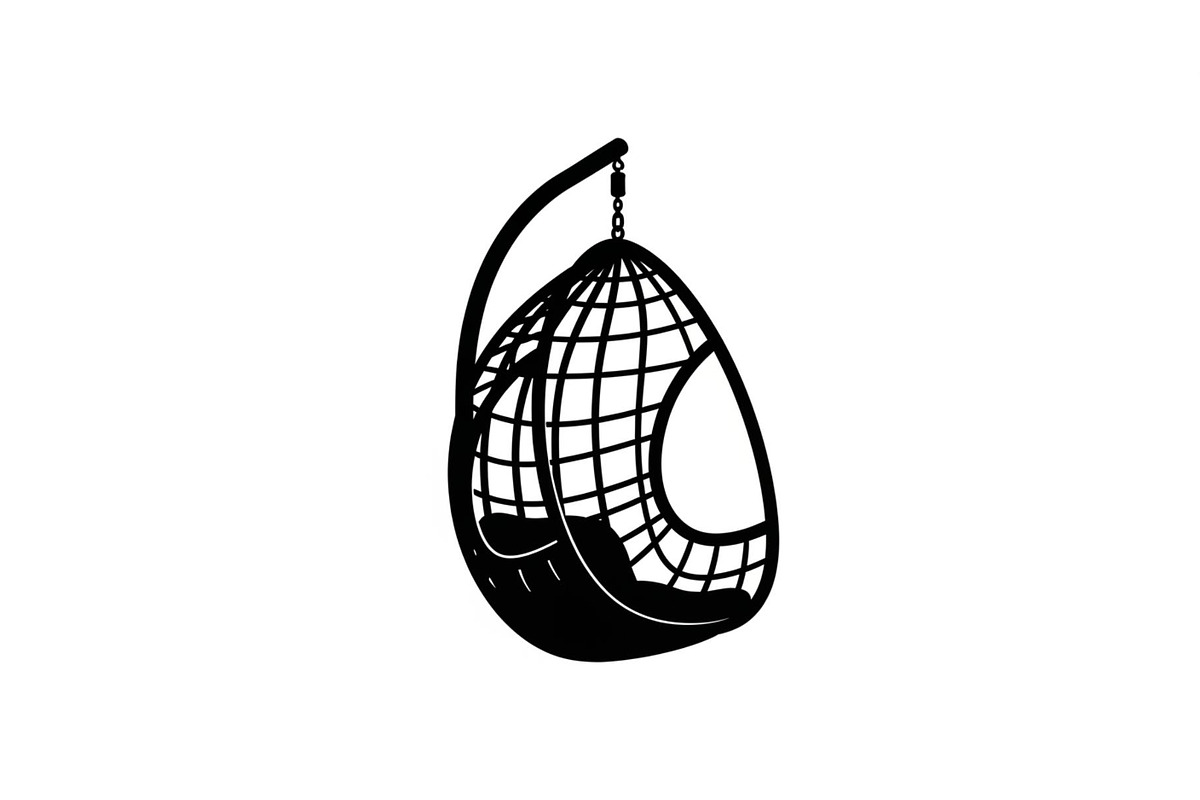 Hanging Egg Chair Silhouette Bundle, an Illustration by Designer_Momina (Photo 14 of 51)