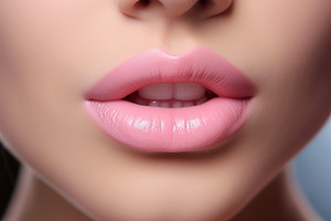 Young woman applying pink lipstick on lips, closeup, a Beauty & Fashion Photo by AlyaAnd