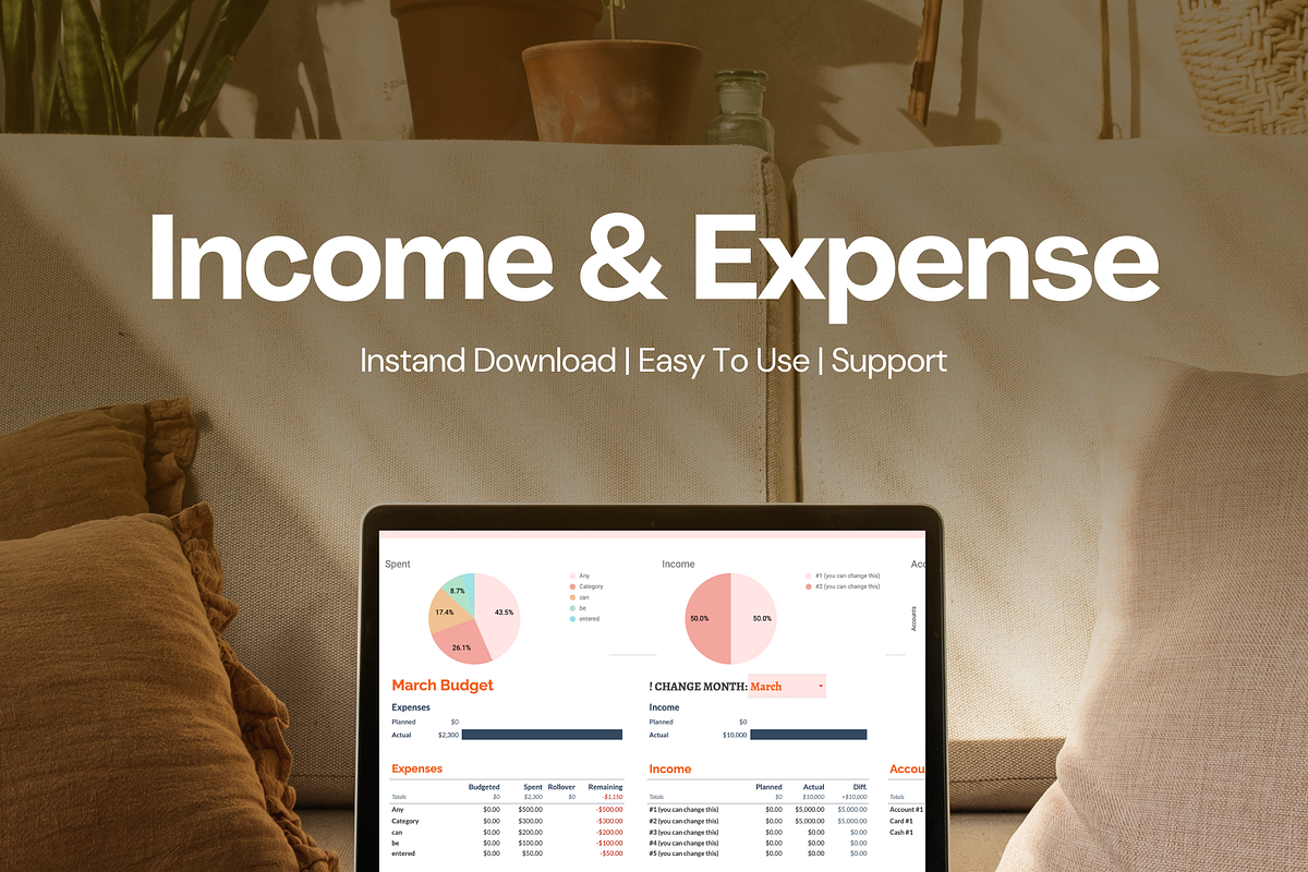 Monthly Budget Spreadsheet – Google, a Templates & Theme by vitalinagerman (Photo 1 of 11)