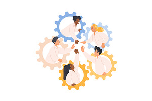 Strong cooperation dedicated team, a Person Illustration by Lemberg Vector