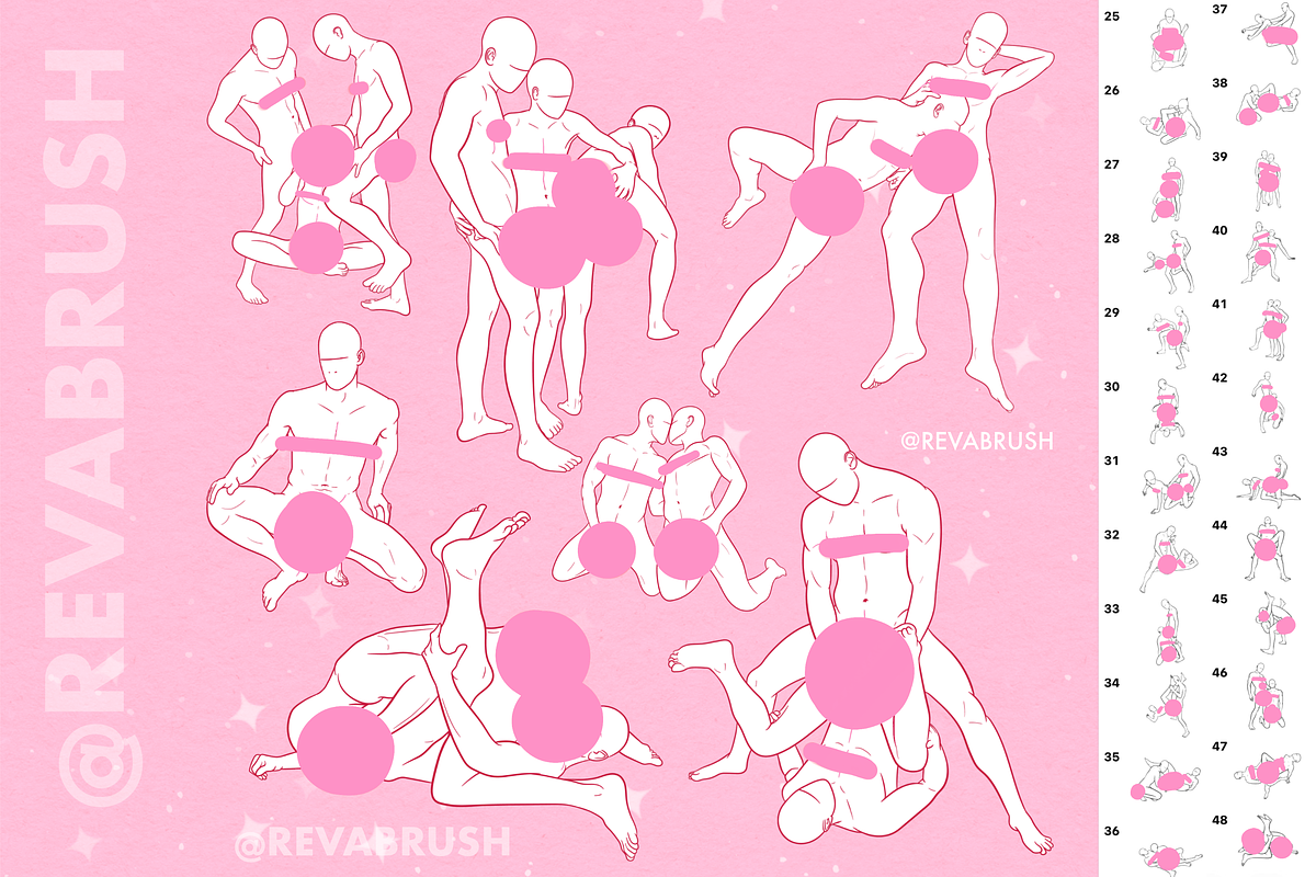 Procreate Male pose anatomy brushes, a Brush Add-On by Revabrush (Photo 6 of 6)
