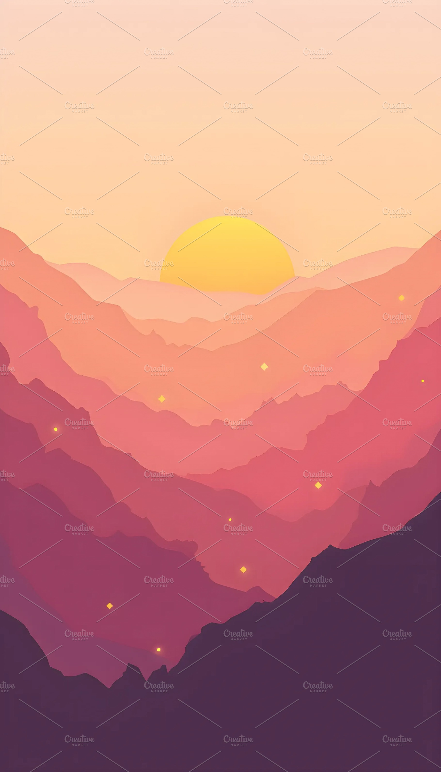 Misty Mountain Flat Papercut Landsca, a Photo by LOGOCREATIVE
