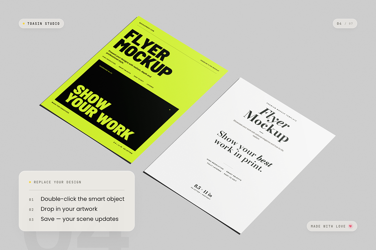 US Letter Flyer Mockup, an Advertising Mockup by Toasin Studio (Photo 4 of 7)