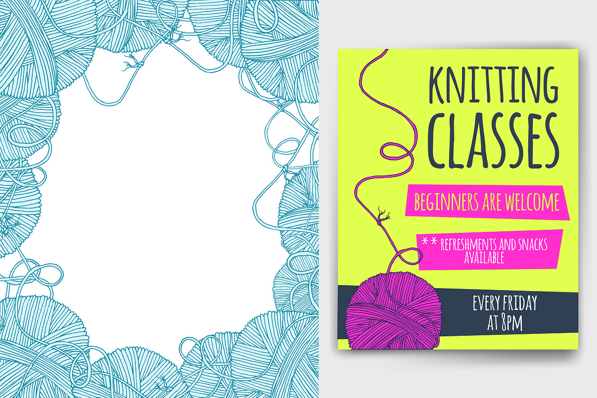 Yarn balls cover mock up, a Decorative Illustration by OKart.studio (Photo 4 of 6)