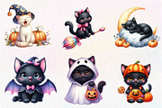 Nursery Halloween Black Cat Clipart, an Illustration by CreationArt (Thumbnail 2 of 9)
