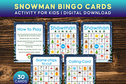 Snowman Bingo Game Printable, a Print Template by Graphicsnext (Thumbnail 1 of 4)