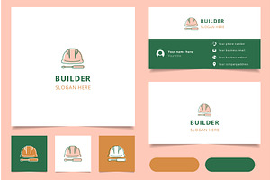 Builder logo design with editable, an Illustration by Aimagenarium@gmail.com